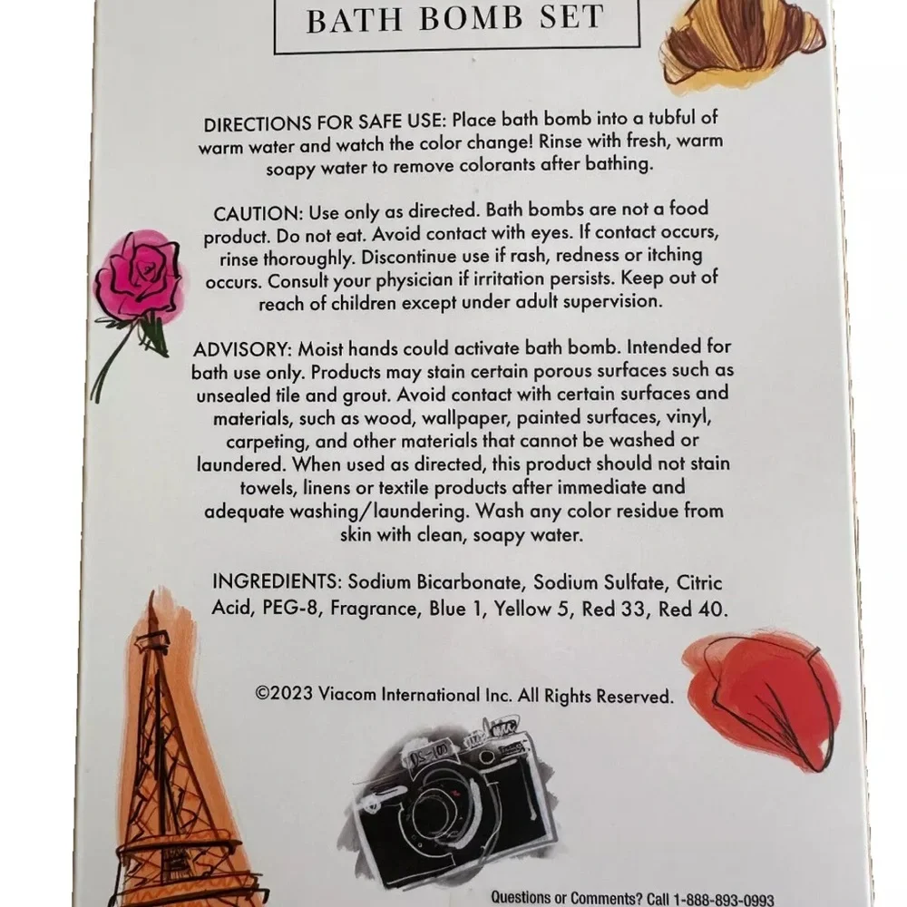 Emily In Paris 3pc Croissant Shaped Bath Bombs Set Strawberry Vanilla Scents